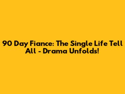 90 Day Fiance: The Single Life Tell All - Drama Unfolds!