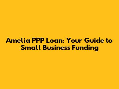 Amelia PPP Loan: Your Guide to Small Business Funding