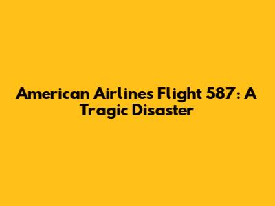 American Airlines Flight 587: A Tragic Disaster