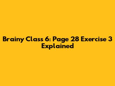 Brainy Class 6: Page 28 Exercise 3 Explained