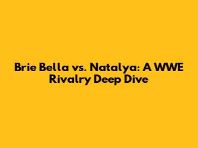 Brie Bella vs. Natalya: A WWE Rivalry Deep Dive