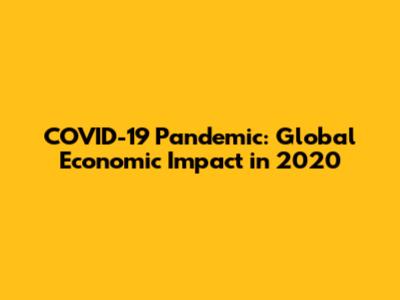 COVID-19 Pandemic: Global Economic Impact in 2020