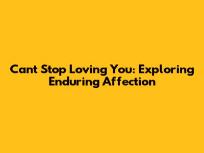 Can't Stop Loving You: Exploring Enduring Affection