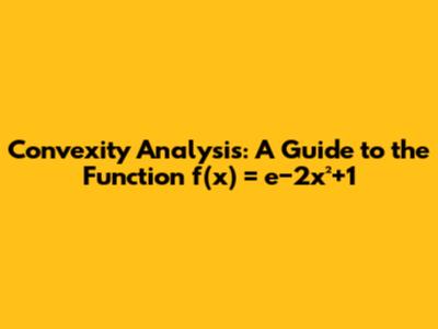 Convexity Analysis: A Guide to the Function f(x) = e−2x²+1