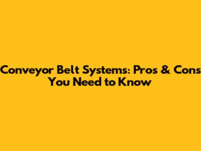 Conveyor Belt Systems: Pros & Cons You Need to Know