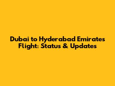 Dubai to Hyderabad Emirates Flight: Status & Updates