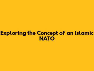 Exploring the Concept of an Islamic NATO