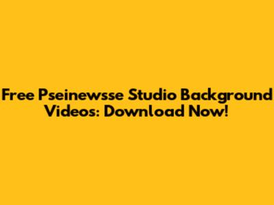 Free Pseinewsse Studio Background Videos: Download Now!