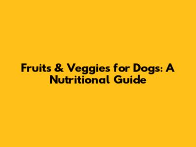 Fruits & Veggies for Dogs: A Nutritional Guide