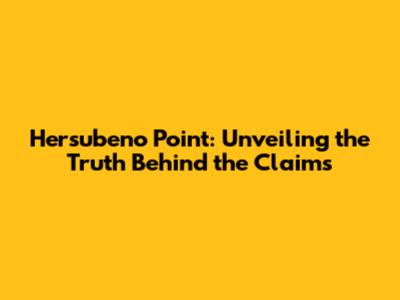 Hersubeno Point: Unveiling the Truth Behind the Claims