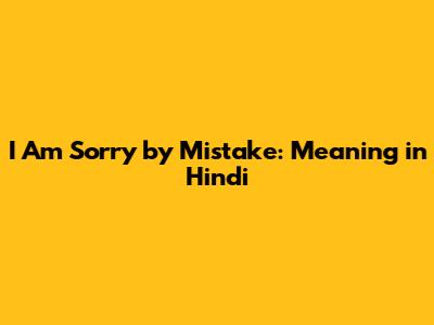 I Am Sorry by Mistake: Meaning in Hindi