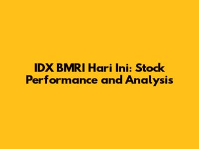 IDX BMRI Hari Ini: Stock Performance and Analysis