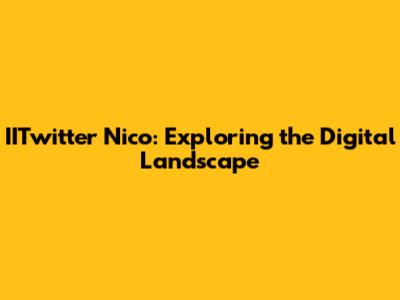 IITwitter Nico: Exploring the Digital Landscape