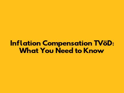 Inflation Compensation TVöD: What You Need to Know