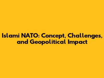 Islami NATO: Concept, Challenges, and Geopolitical Impact