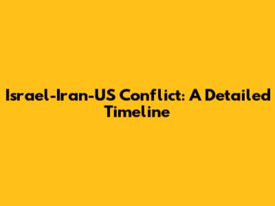Israel-Iran-US Conflict: A Detailed Timeline