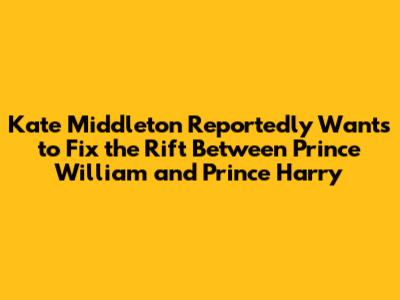 Kate Middleton Reportedly Wants to Fix the Rift Between Prince William and Prince Harry