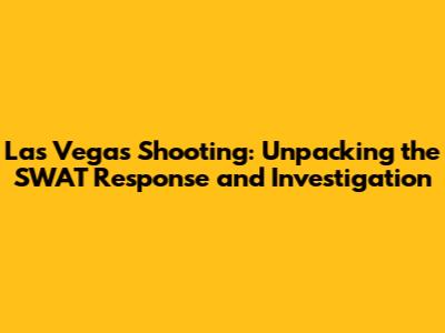 Las Vegas Shooting: Unpacking the SWAT Response and Investigation