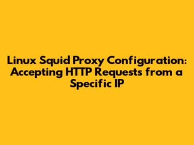 Linux Squid Proxy Configuration: Accepting HTTP Requests from a Specific IP