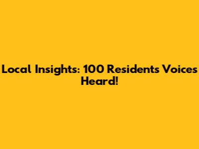 Local Insights: 100 Residents' Voices Heard!