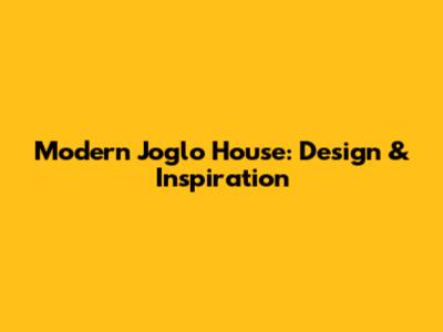 Modern Joglo House: Design & Inspiration