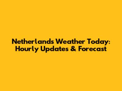 Netherlands Weather Today: Hourly Updates & Forecast