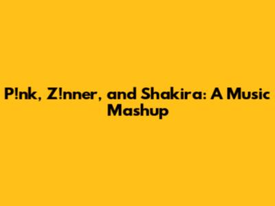 P!nk, Z!nner, and Shakira: A Music Mashup