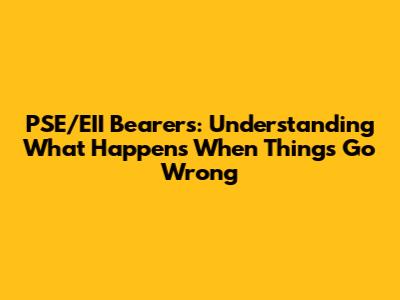 PSE/EII Bearers: Understanding What Happens When Things Go Wrong