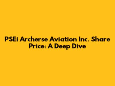 PSEi Archerse Aviation Inc. Share Price: A Deep Dive