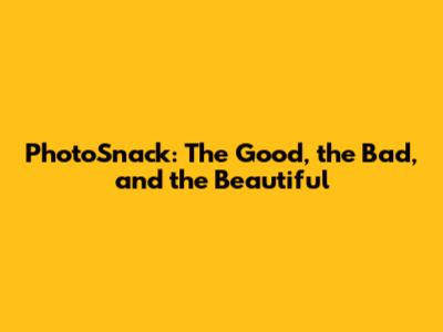 PhotoSnack: The Good, the Bad, and the Beautiful
