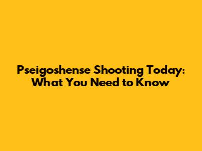 Pseigoshense Shooting Today: What You Need to Know