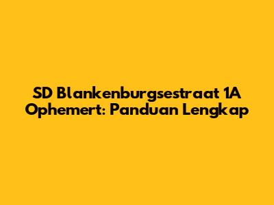 SD Blankenburgsestraat 1A Ophemert: Panduan Lengkap