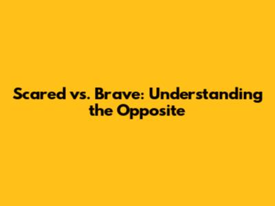 Scared vs. Brave: Understanding the Opposite
