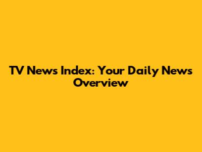 TV News Index: Your Daily News Overview