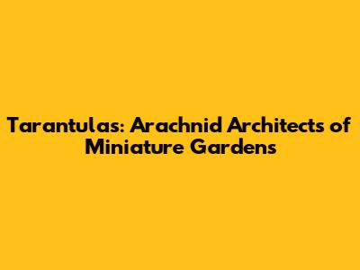 Tarantulas: Arachnid Architects of Miniature Gardens