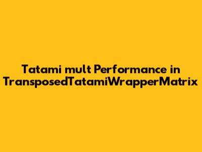 Tatami_mult Performance in TransposedTatamiWrapperMatrix