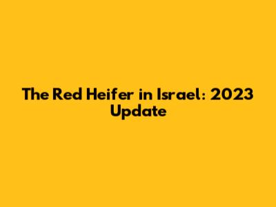 The Red Heifer in Israel: 2023 Update