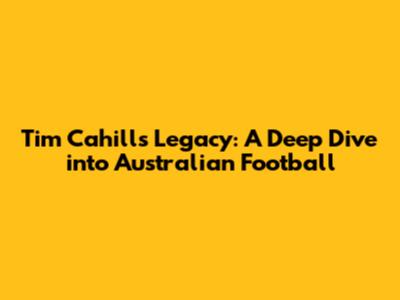 Tim Cahill's Legacy: A Deep Dive into Australian Football