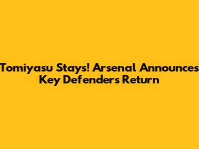 Tomiyasu Stays! Arsenal Announces Key Defender's Return