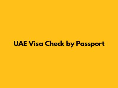 UAE Visa Check by Passport
