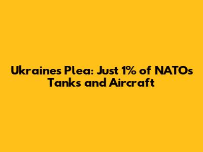 Ukraine's Plea: Just 1% of NATO's Tanks and Aircraft