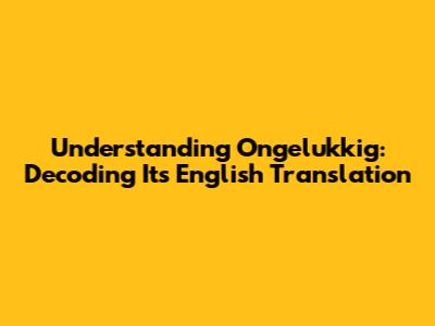 Understanding "Ongelukkig": Decoding Its English Translation