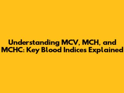 Understanding MCV, MCH, and MCHC: Key Blood Indices Explained