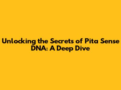 Unlocking the Secrets of Pita Sense DNA: A Deep Dive