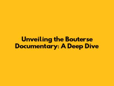 Unveiling the Bouterse Documentary: A Deep Dive