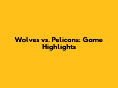 Wolves vs. Pelicans: Game Highlights