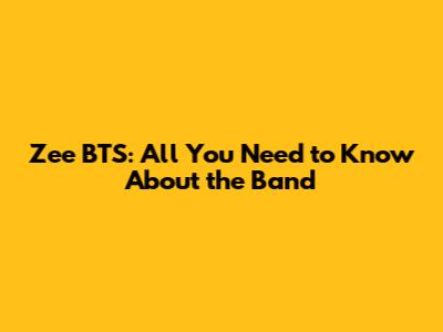 Zee BTS: All You Need to Know About the Band