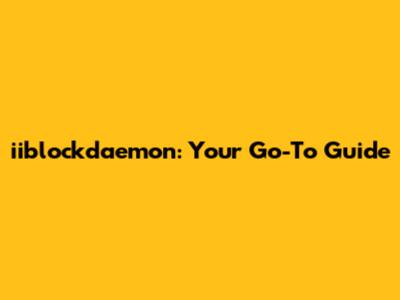 iiblockdaemon: Your Go-To Guide