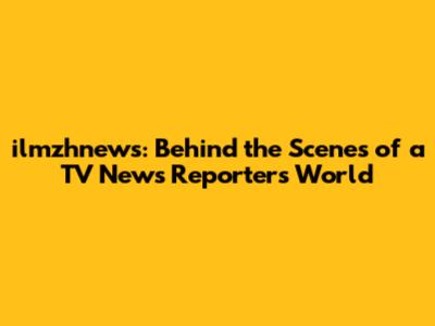ilmzhnews: Behind the Scenes of a TV News Reporter's World